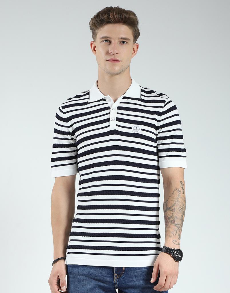Men's Regular Fit Striped Polo T-Shirt | Half Sleeve | Collared Neck | Casual Wear T Shirt for Men's
