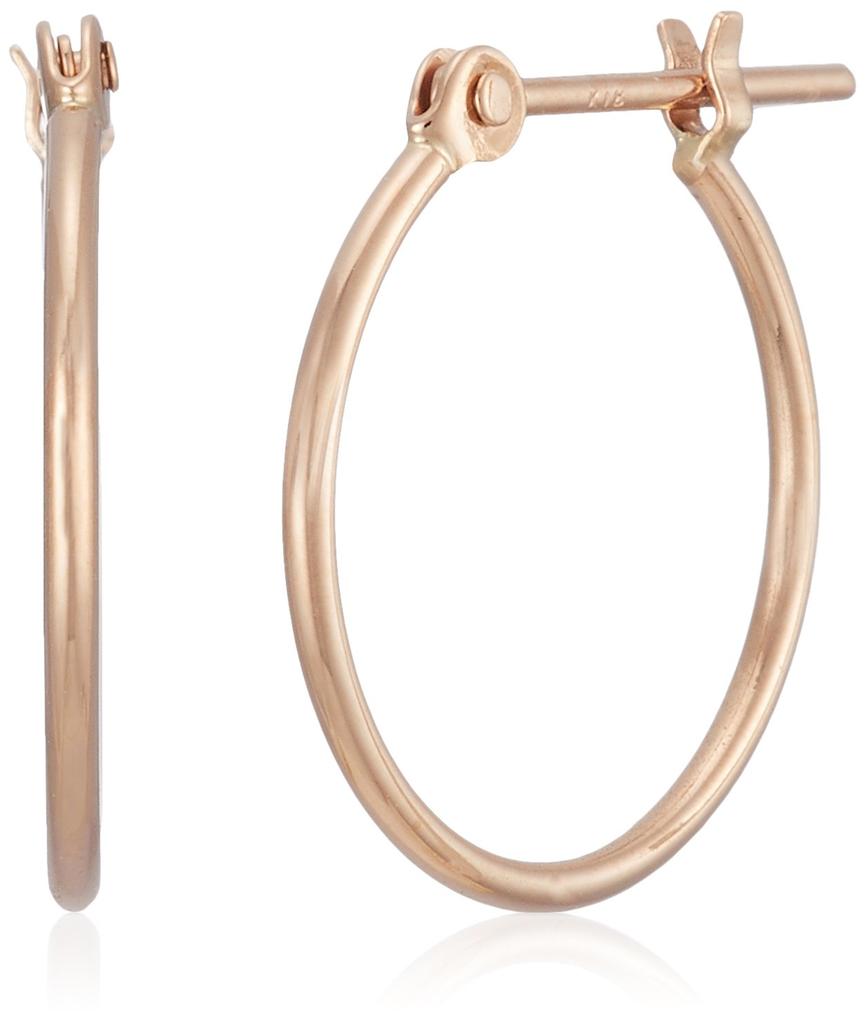 ESTELLE [Official] Women's Hoop Earrings, 18K Pink Gold (M) 0202-1470-0015-0000