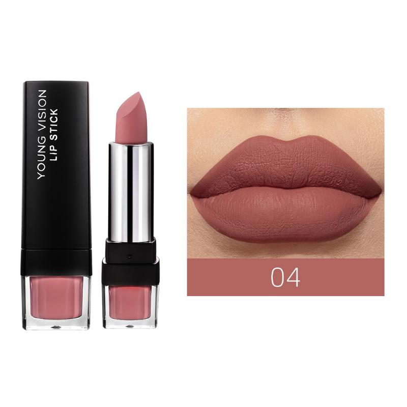 Матовая матовая 12-цветная однотонная помада Velvet Lipstick, которую нелегко приклеить к чашке