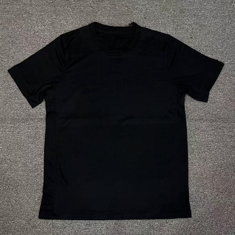 Mens Bamboo Fiber Soccer Jersey Short Sleeve Match Uniform Black Edition Fan Version