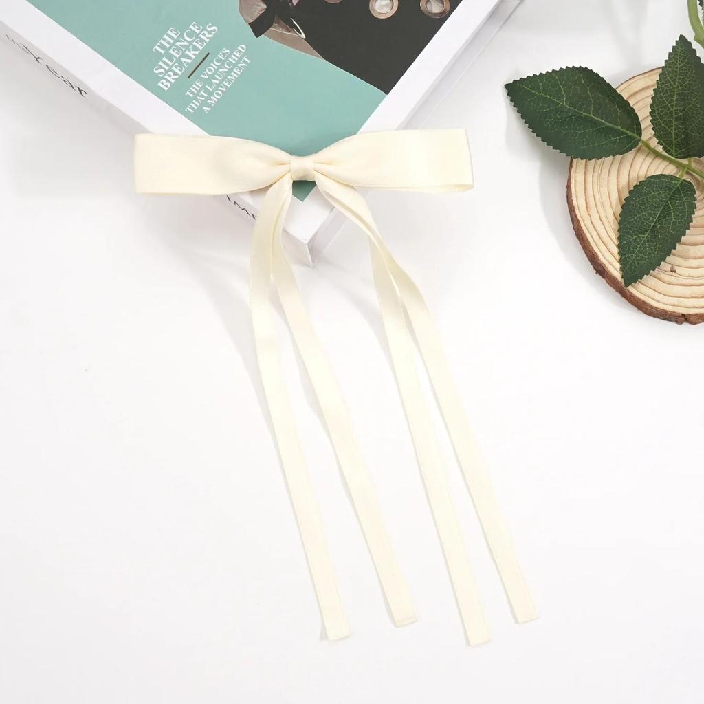 Sweet Bow Ribbon Hair Clips Elegant Women Girls Long Ribbon Hairpin Daily Party Gifts Wedding Jewelry Fashion Style Accessories