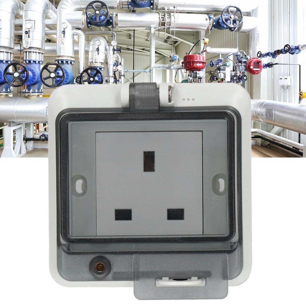IP67 Waterproof UK Standard Flameproof Robust Impact Resistance Electrical Outlet Easy to Install 250V 13A Outdoor Caravan