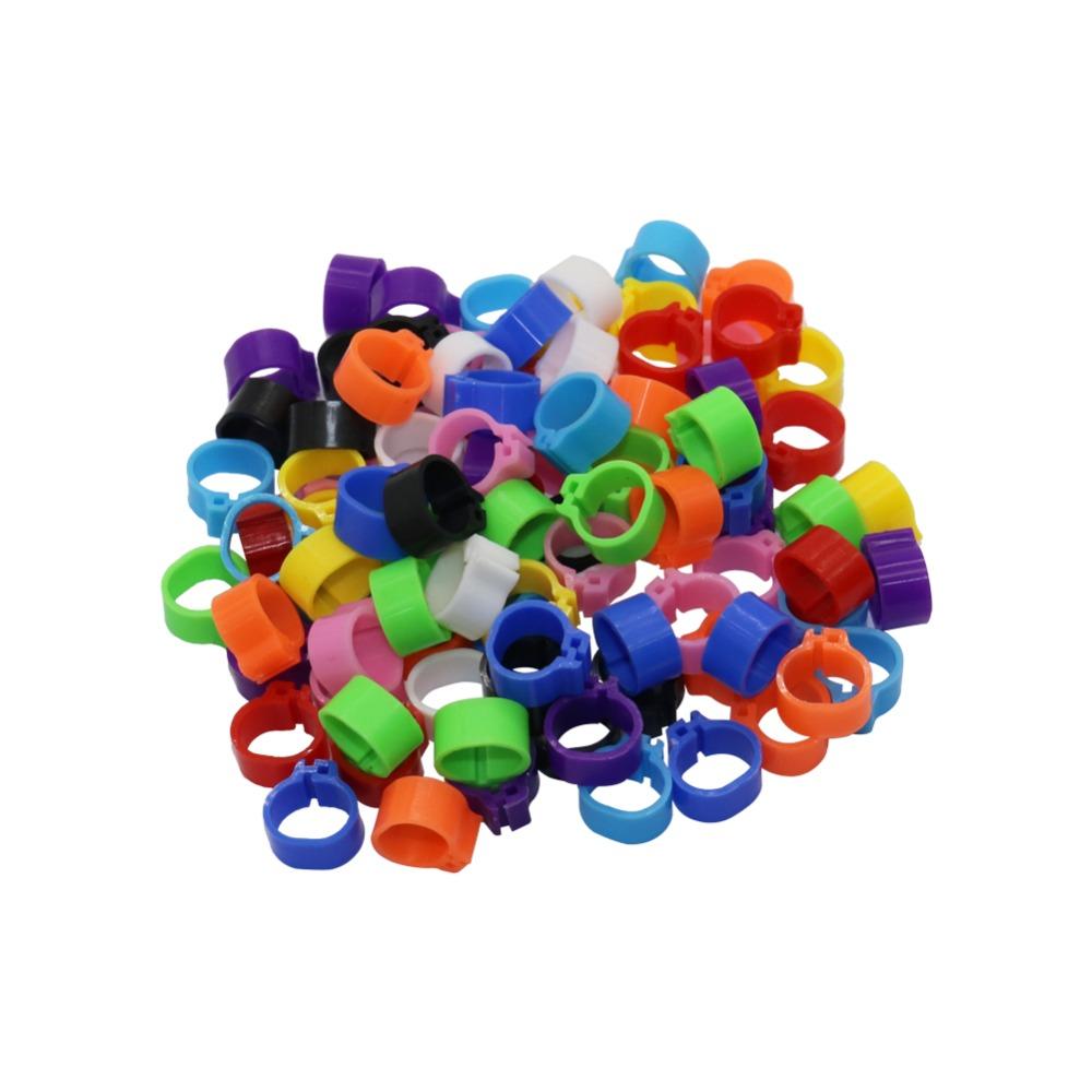 Inner Diameter 10mm Small Bird Plastic Clip Ring Pigeon Color Foot Ring 10 Color Pigeon Quail Baby Bird Supplies 100 Pieces