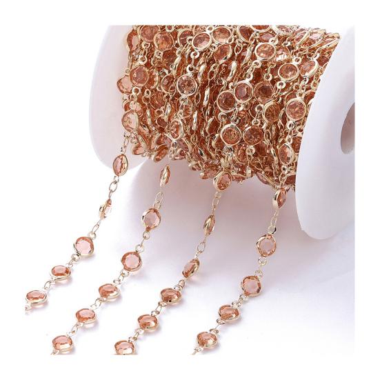 Цирконовая цепочка DIY Браслет Ожерелье Изготовление ювелирных изделий со стразами Блестящая медная цепочка для рукоделия