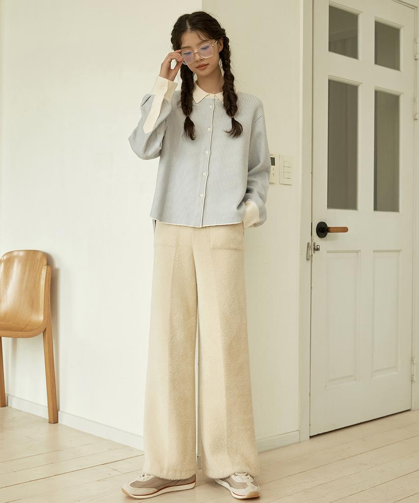 ENNITTUDE Boa Fur Knit Pants