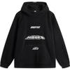 Li Ning Badfive Удобный повседневный свитер с капюшоном Свободный флисовый свитшот с буквенным принтом Простая мужская толстовка Черный AFDU495-1