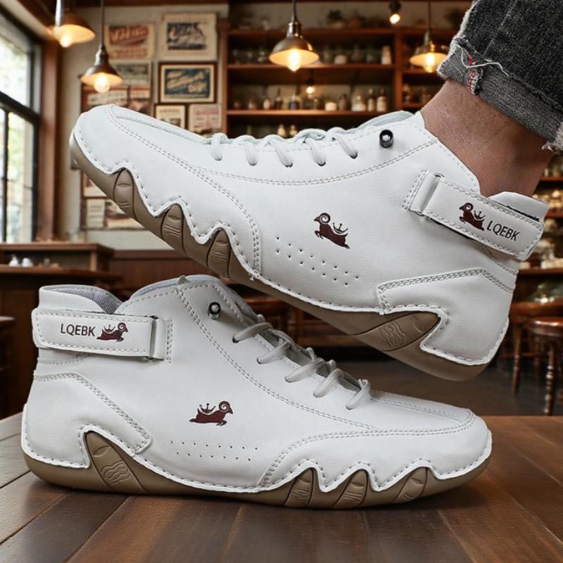 Модная мужская обувь хай-топ из замши, с креативной шнуровкой, для повседневных случаев. Рваные джинсы - выделитесь стильно.