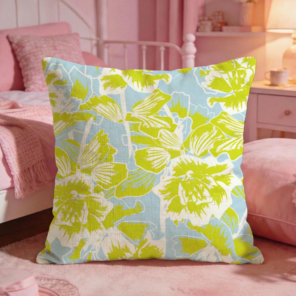 Dopamine Burst Floral Patter Cushion Cover Premium Comfort Reversible Pillow Cove Two in One Design for Any Room Car Interior