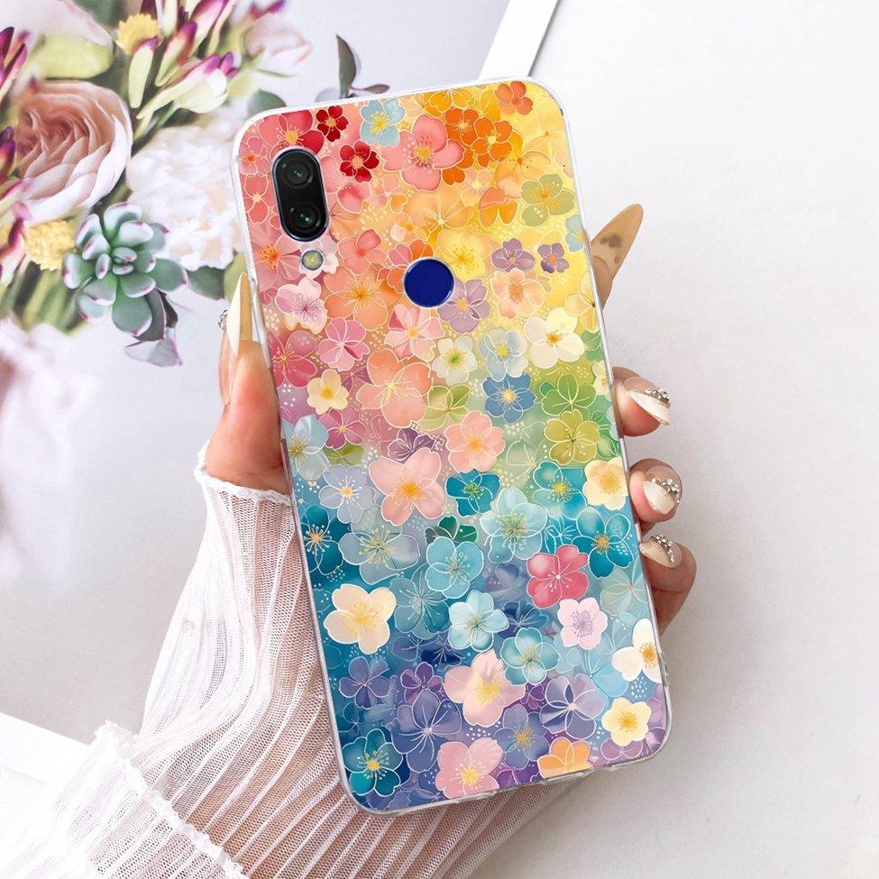 Case For Redmi 7 Cover Transparent Cute Cat Fashion Butterfly Funny Painted Casing M1810F6LI M1810F6LH M1810F6LG