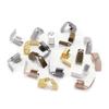 100pcs 4 5 6mm Metal Rope Fastener Crimp Fold Over Cord End Cap Leather Clip Connector For DIY Jewelry Making Findings Supplies