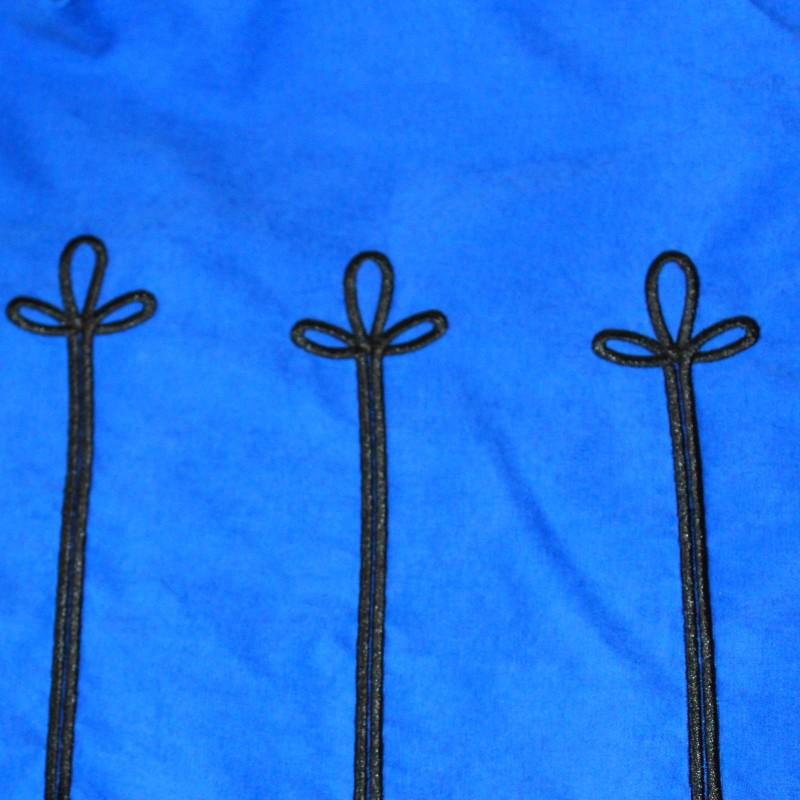 Средневековая мужская вышитая двубортная куртка с узким воротником-стойкой и однотонным длинным рукавом