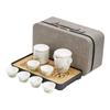 Suet jade white porcelain portable travel tea set gift box gift gift for Father's Day Dragon Boat Festival elders and teachers