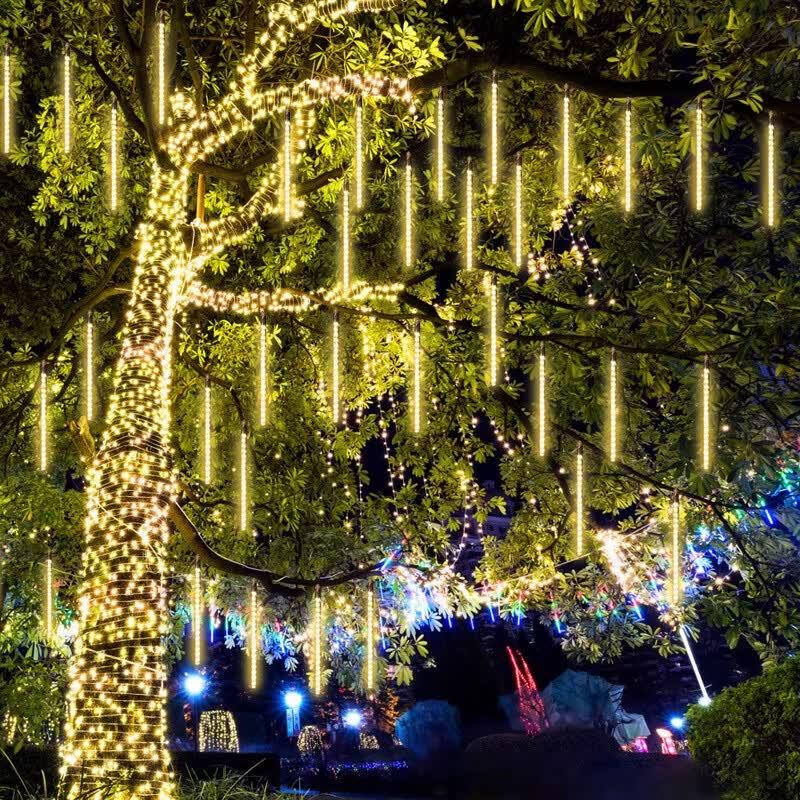 Outdoor Solar Star Waterfall String Lights