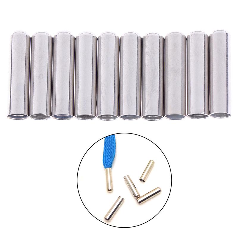 10Pcs/Set Of 4.5*18Mm Seamless Metal Shoelaces Tips Head Replacement