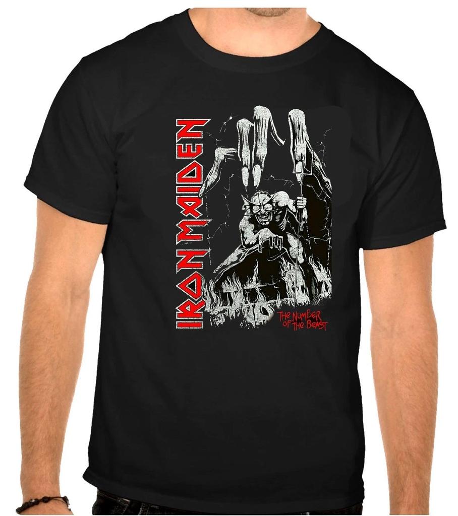 Футболка черная с логотипом рок-группы IRON MAIDEN -1247-