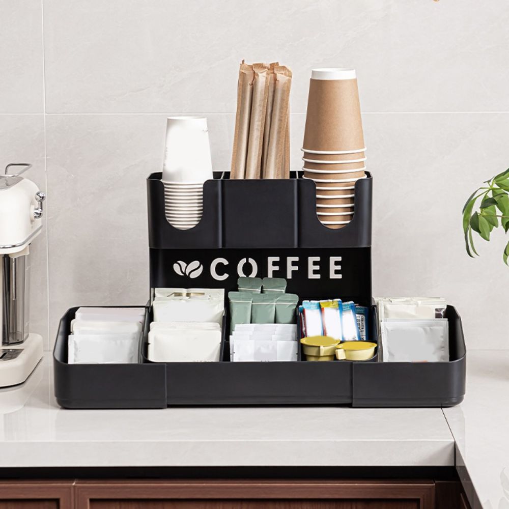 Plastic Disposable Paper Cup Holder Large Capacity Cup Dispenser Cup Straw Storage Rack  Office