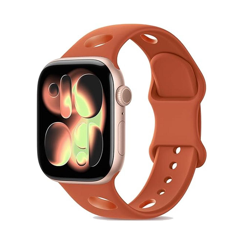 Силиконовый спортивный ремешок для Apple Watch Band 46мм 45мм 44мм 40мм 49мм 41 42 дышащий браслет correa Серии 11 10 7 8 9 Ultra SE
