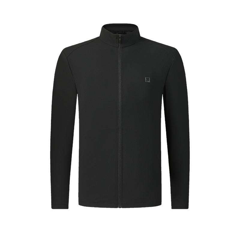 Fila Фитнес Мода Минималистичный Классический Спортивный Тренировочный Повседневный Удобный Универсальный Вязаная Куртка Мужские куртки Глубокий Черный A11M621504FBK