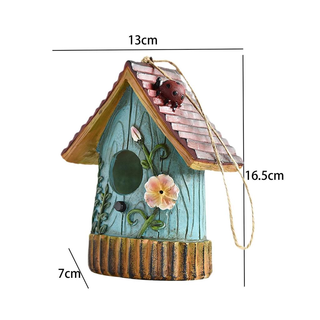 Подвесной домик для птиц, наружная хижина для птиц из смолы, новинка, украшение для сада, гнездо колибри для забора, деревьев, двора, заднего двора, патио