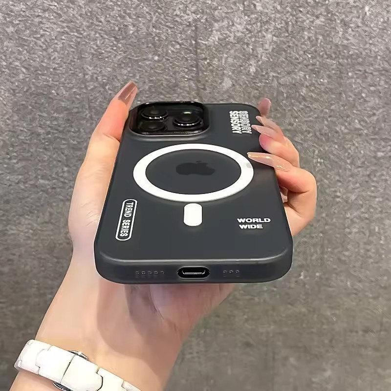 Для Magsafe Magnetic Trendy Armor Case для iPhone 16 ProMax 15 14 13 12 Pro Max Plus Wireless Charge Matte Case Metal Lens Cover