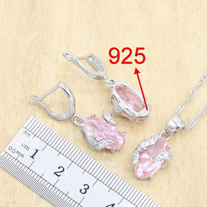 WPAITKYS Роман Розовый Кристалл Серебряный Цвет Наборы Ювелирных Изделий Для Женщин Серьги Кольцо Ожерелье Браслет Бесплатная Коробка
