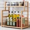 3-уровневая бамбуковая полка для специй, держатель для банок для приправ, большая емкость, простая сборка, кухонная столешница, контейнер для бутылок для специй, органайзер