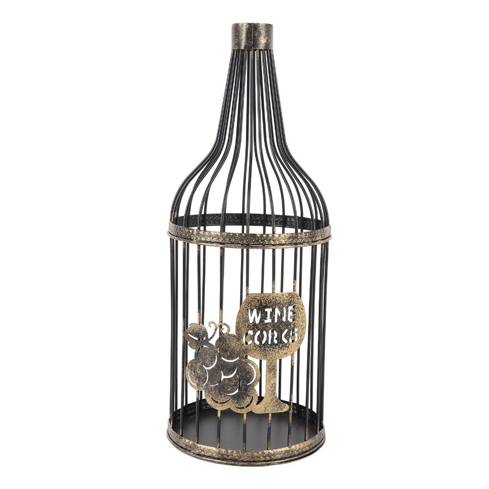 Large Capacity Wine Cork Holder Steel Material Decorative Cork Barrel For Kitchen