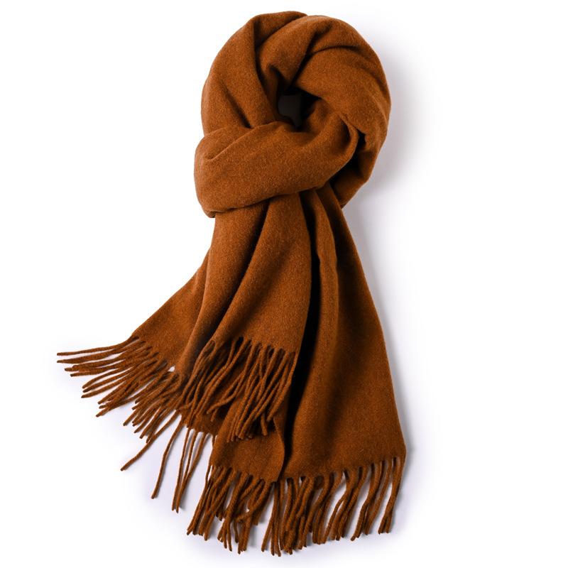 100 Pure Wool Scarves Women's Winter High-end Cashmere Oversized Shawl Gift