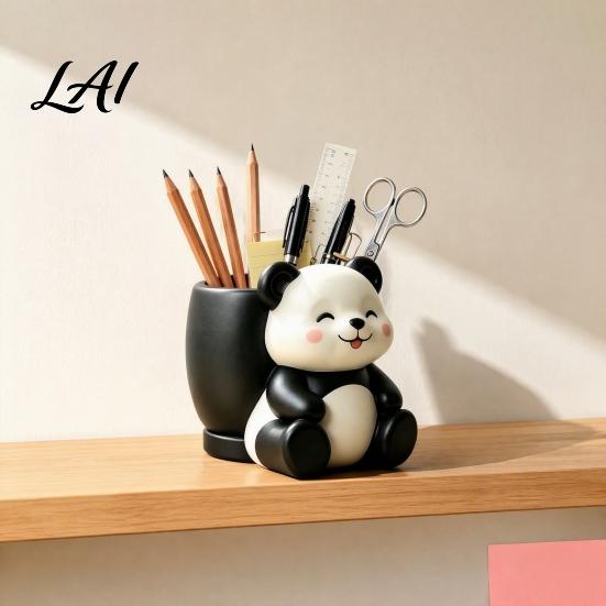 Cartoon Animal Flower Containers Cute Panda Succulent Planter Resin Plant Pot Gifts for Lovers Decorative Planter Pot Indoor Office Desk,