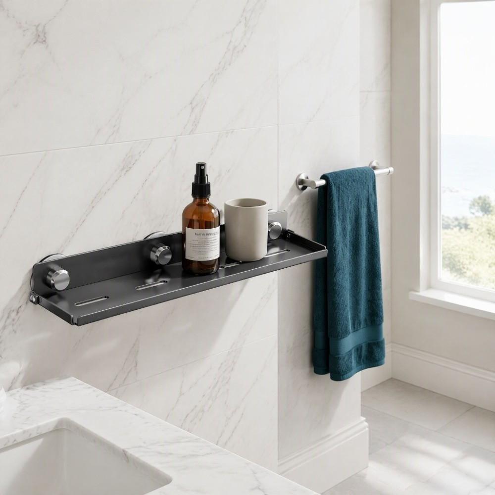 No Drilling Collapsible Storage Rack Suction Cup Drain Storage Rack Shower Storage Rack Kitchen