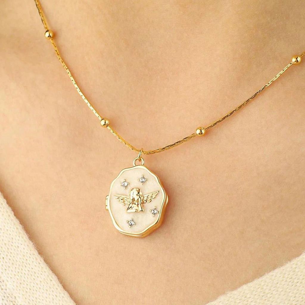 Custom Photo Gold Locket Necklace For Women, Personalized Memorial Gifts For Women Teen Girls Valentine's Day Birthday Anniversary