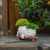 Горшок-плантер "Смайлик", Милый горшок-плантер в виде головы матери и ребенка, читающих книгу, для комнатных и уличных растений, Милый смоляной цветочный горшок с дренажным отверстием, Уникальный кактус