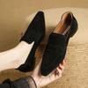 Весна и лето новые кашемировые рабочие туфли с заостренным носком кожаные туфли модные высококачественные универсальные женские туфли