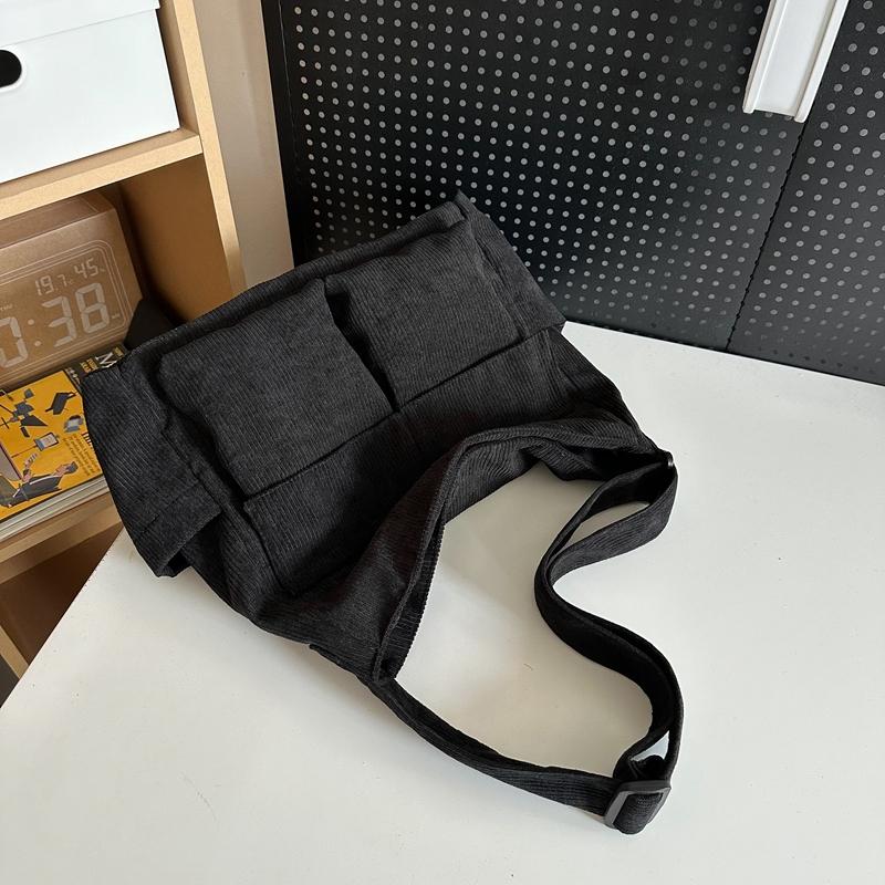 Вельветовая сумка через плечо Женская большая вместительная сумка Мужская сумка через плечо