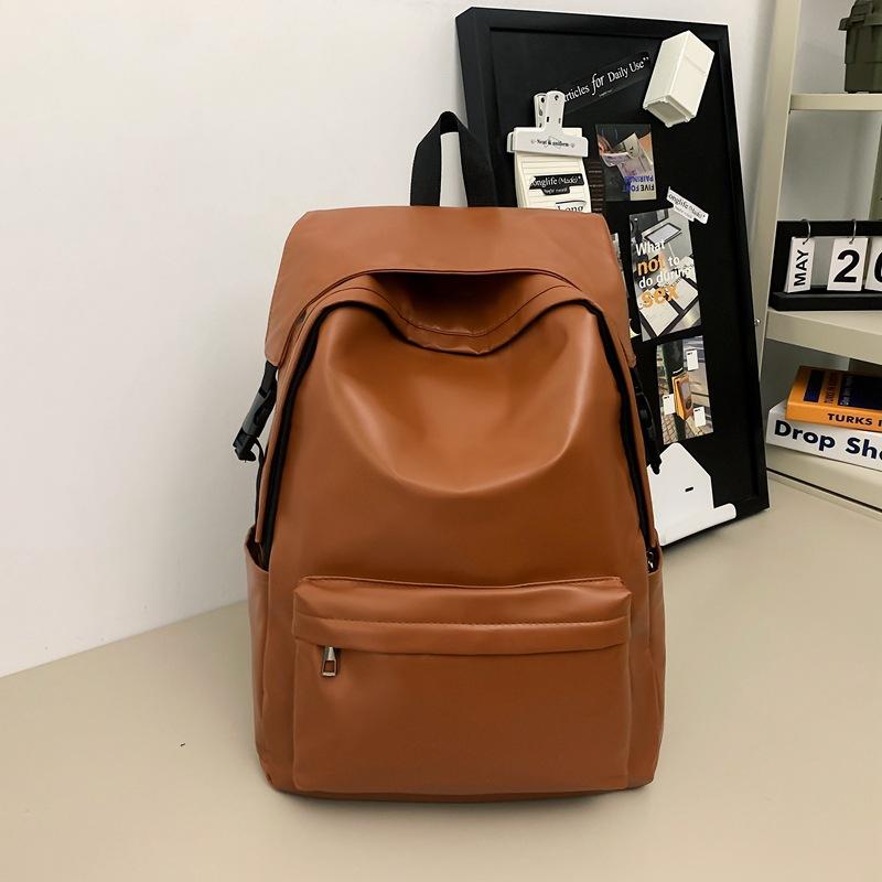 Backpack Men's High Quality Large Capacity Retro Pu Leather Leisure Backpack High School Students Backpack