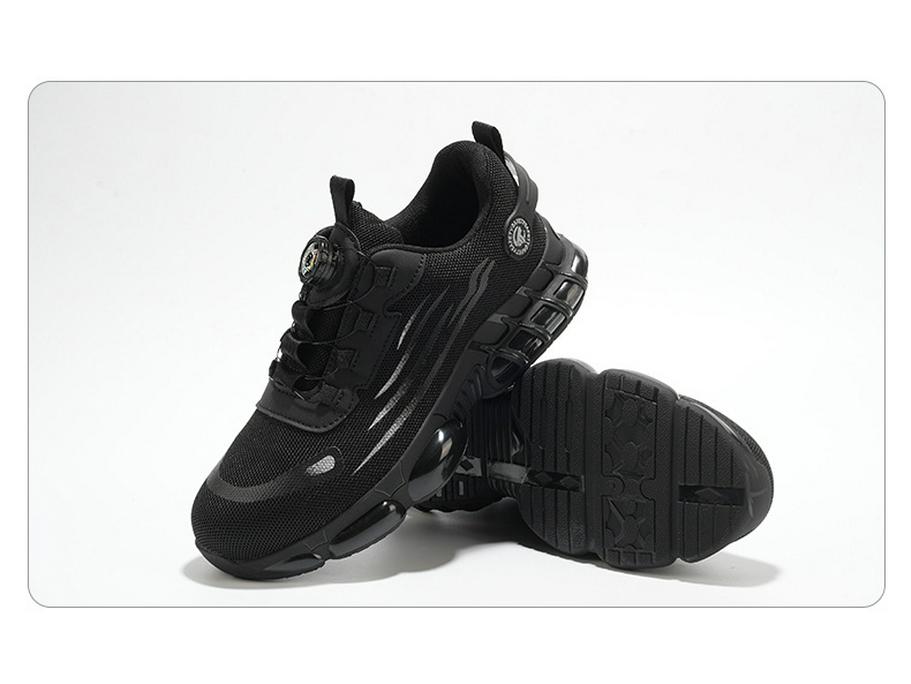 Мужская защитная рабочая обувь без шнурков, противоударная, пробиваемая, дышащая, с поворотной застежкой