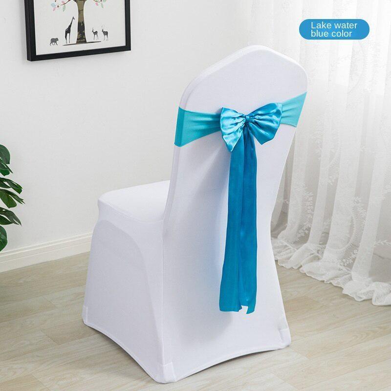 Складной стул, ленты, ленты для стульев из спандекса, атласные пояса для стула, банты для стула, эластичные пояса для стула для свадебных вечеринок, мероприятий, банкетов, отелей, домашнего кухонного стула