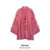 2025 Spring Women's European & American Fashion Long Sleeve Ruffle Dress