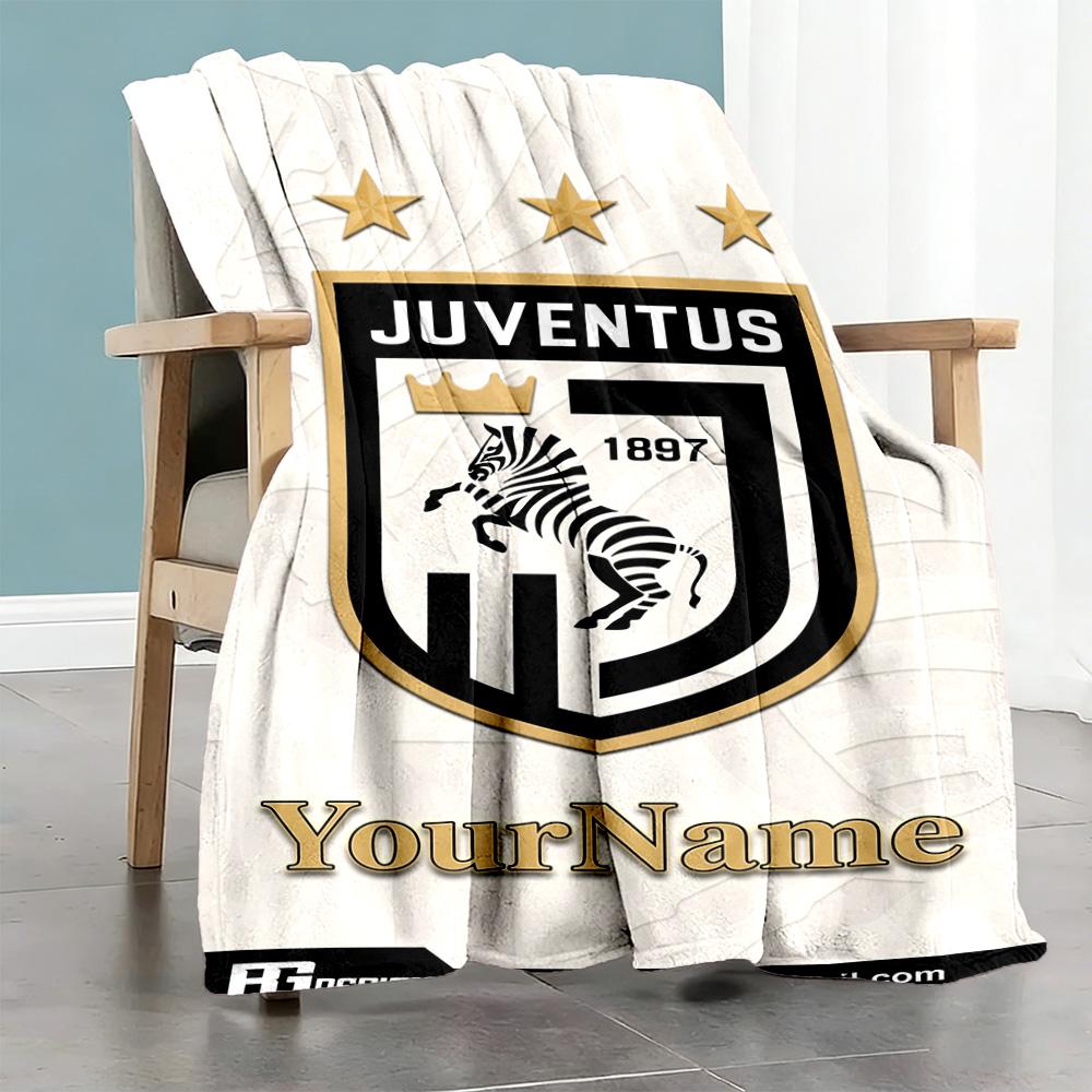 Juventus Customize Text Blanket Multi-purpose Customizable Blanket Soft Warm Cozy Great for Living Room Couch Bed Chair Four Seasons Universal