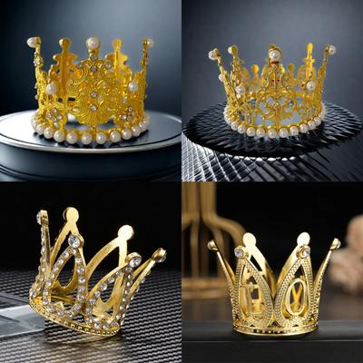 Стиль торт мини маленькая корона сплав золото детский день рождения украшение