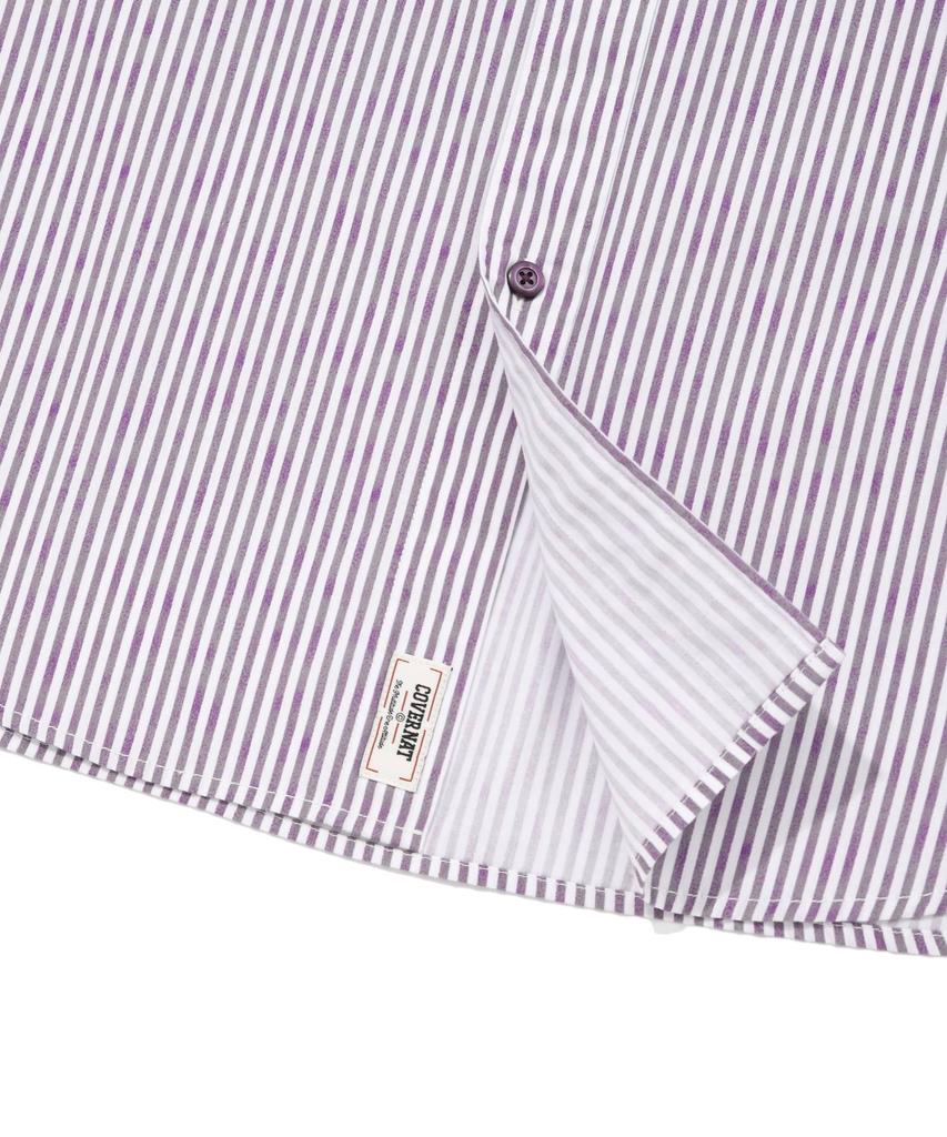 COVERNAT Drawing Stripe Half Shirt Purple