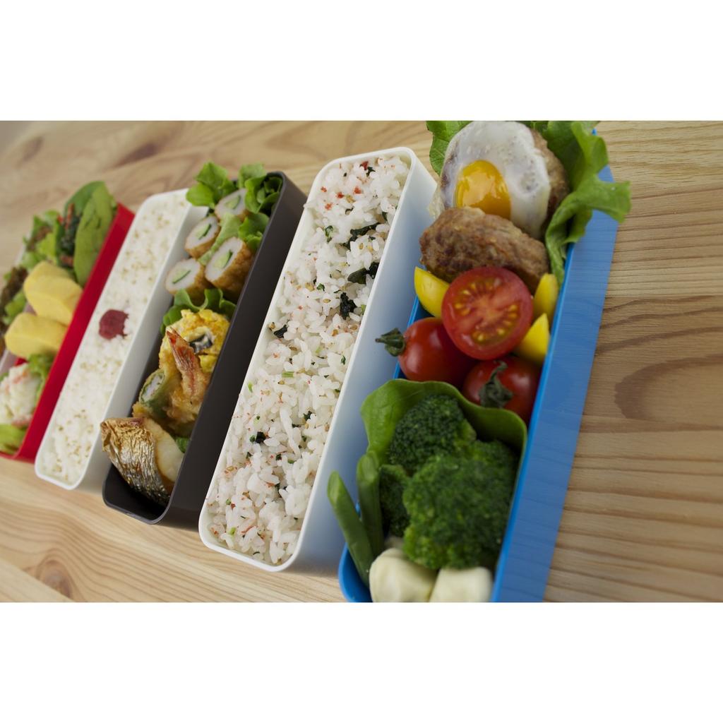 Miyoshi Seisakusho GEL-COOL Lunch Box with Integrated Ice Pack, Fit Series Slim, S+L, White x White, 0101-0099