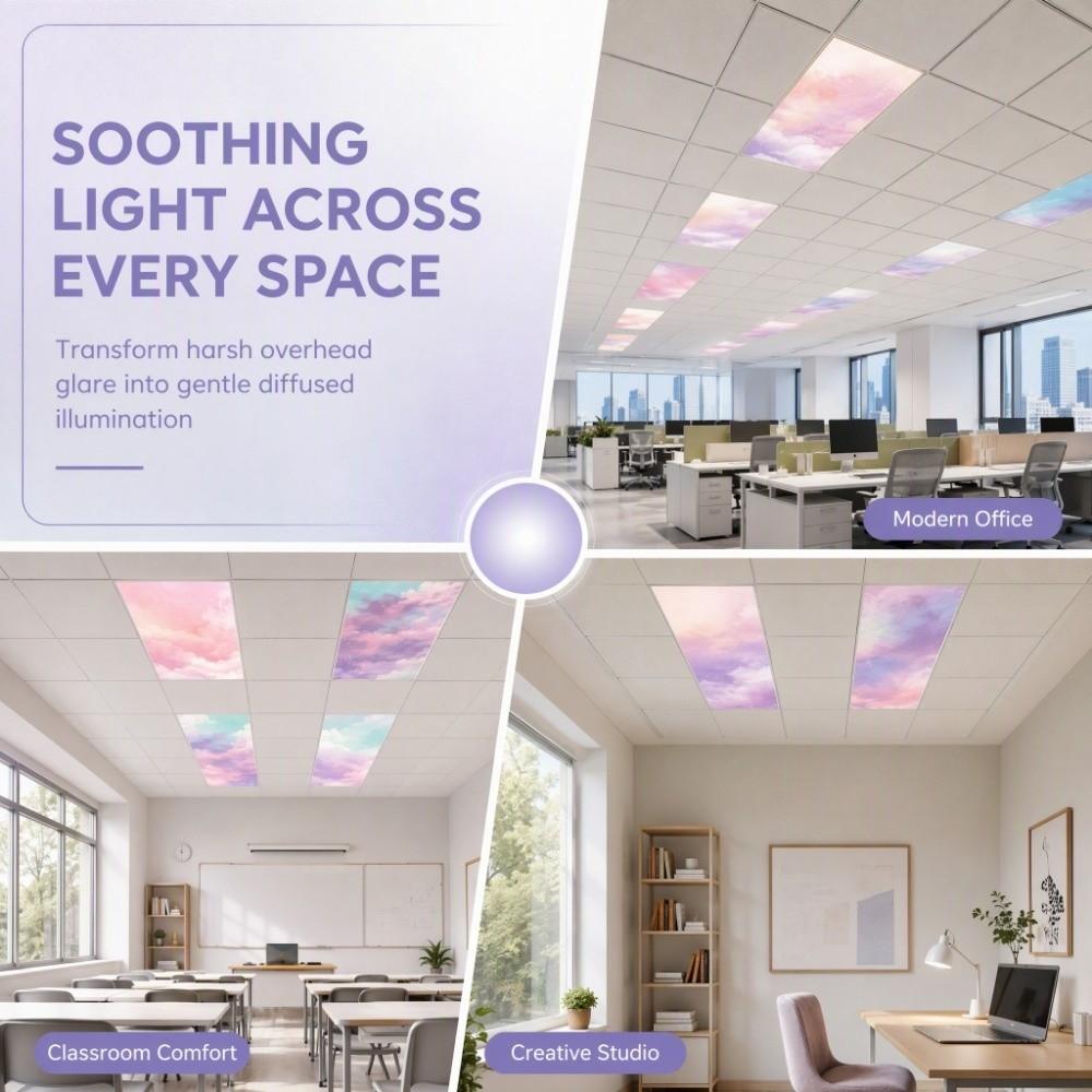 Polyester Fabric Magnetic Lamp Shade Light-Blocking Lampshade Ceiling Light Cover Indoor Spaces