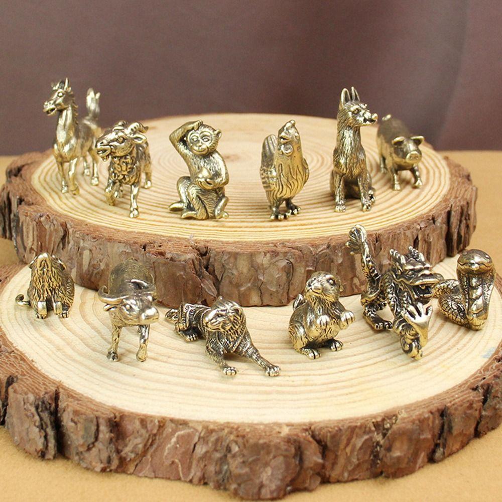 Copper Bull Ornament Sculpture Copper Miniatures Figurines Copper Statue Home Office Decoration