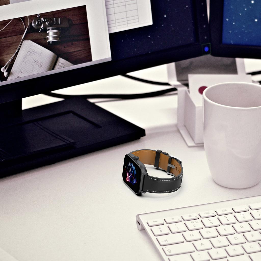 Для Huami Amazfit GTS 4 Mini/Bip 3 Pro/Bip 3/Samsung Galaxy Watch 5/4 Ремешок для часов Верхний слой Кожа коровы 20 мм Ремешок на запястье