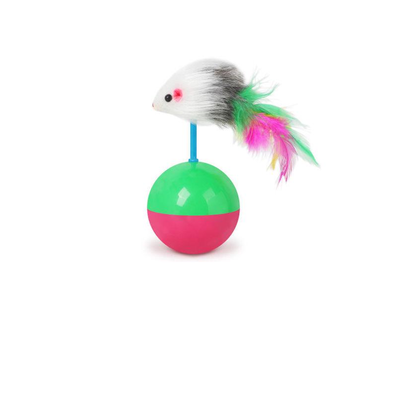 Игрушка-неваляшка для кошек «Мышь в клетке» с колокольчиком и дразнилкой
