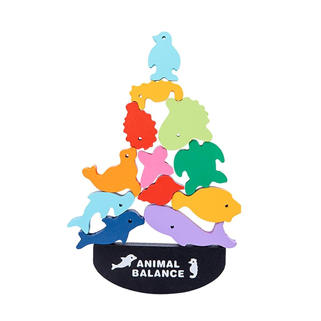 (H0826)Деревянные животные, баланс, тренировка, игра-головоломка, игрушечный комплект, образовательная игрушка для дошкольников