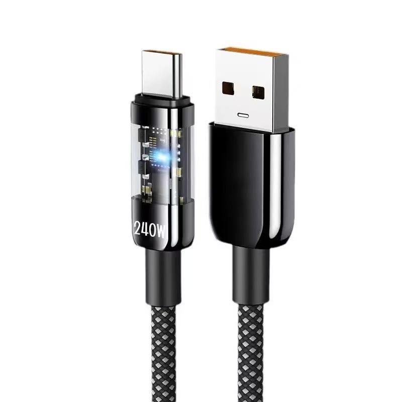 240 Вт Супербыстрая Зарядка Кабель для Передачи Данных USB на Type-C Зарядный Кабель Подходит для Huawei и Быстрой Передачи Зарядные Кабели для Ноутбуков