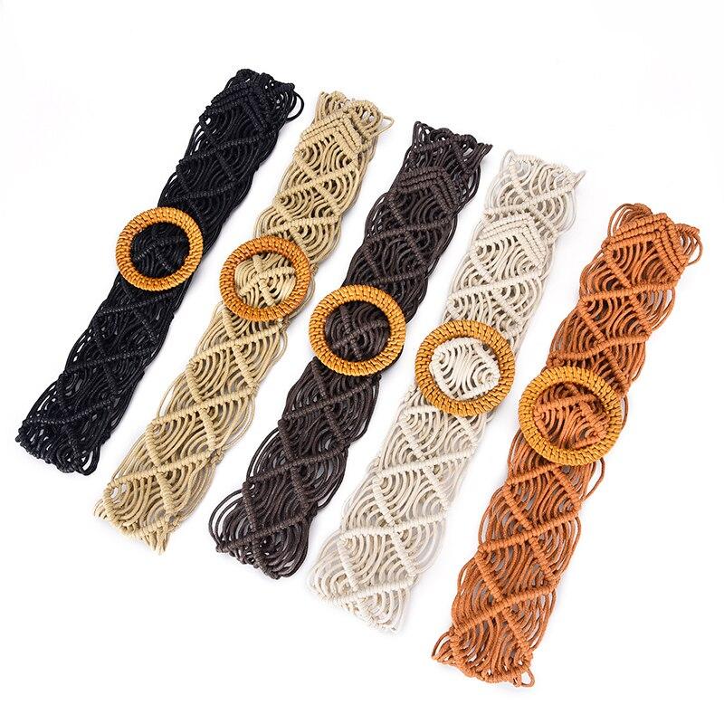 Женский пояс, модный ретро-ремень из вощеной веревки, плетеный на талии, этнический стиль, плетеный вручную, очень широкий на талии, в паре с поясом для юбки, пальто