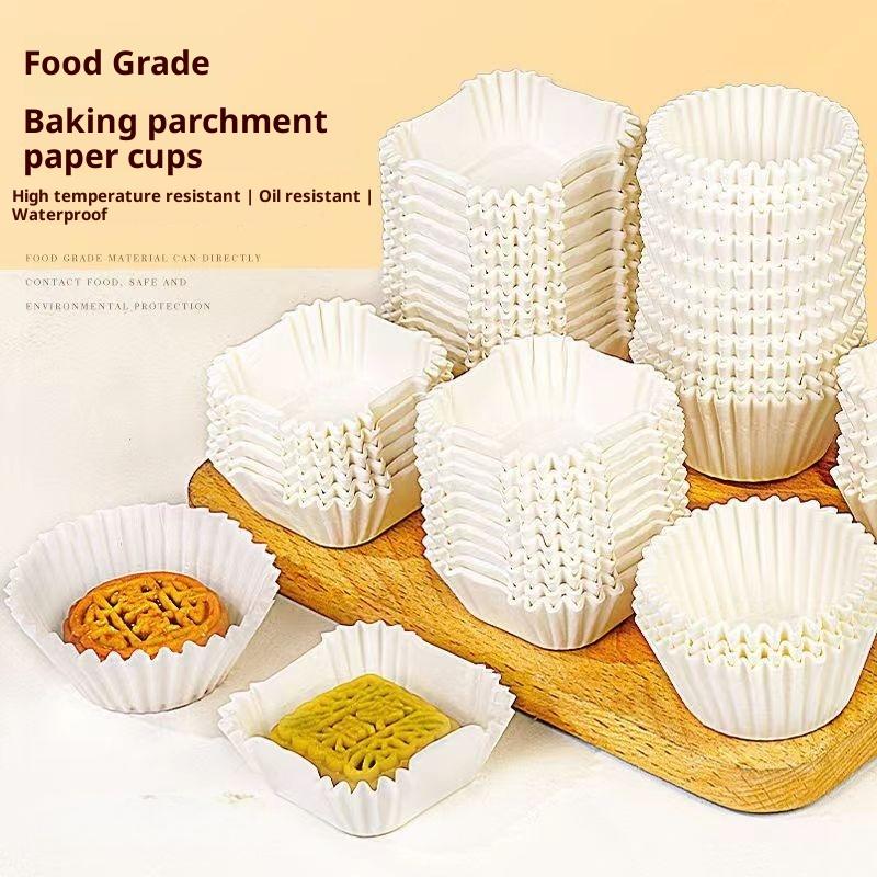 100/250 шт. Бумажная подставка для лунных пряников Квадратная бумажная подложка для брауни среднего размера 45/50/55/62 мм Бумажный лоток Xue Meiniang Маслостойкий стаканчик